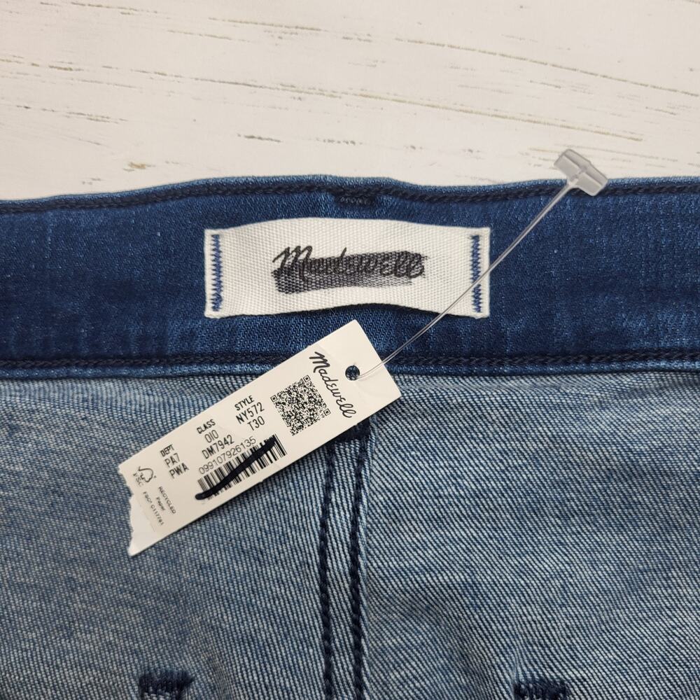 Madewell Tall Emmy Wide Leg Jeans Patch Pockets Super Stretch Medium Wash 30T - Picture 10 of 12